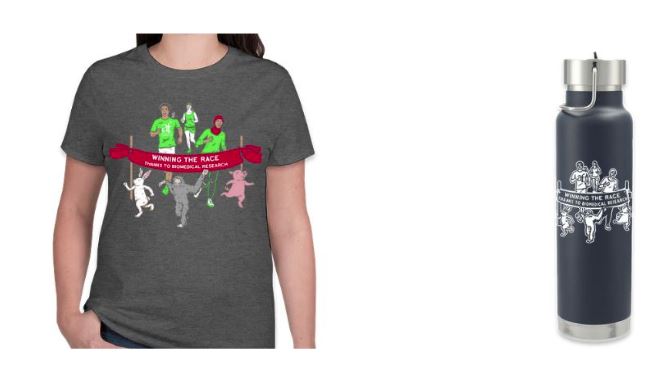 Order Your Racing for Research Shirt and/or Water Bottle! 